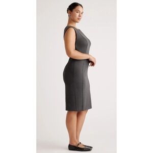 Quince Ultra-Stretch Ponte Sleeveless Dress Career Wear Corporate Charcoal S‎